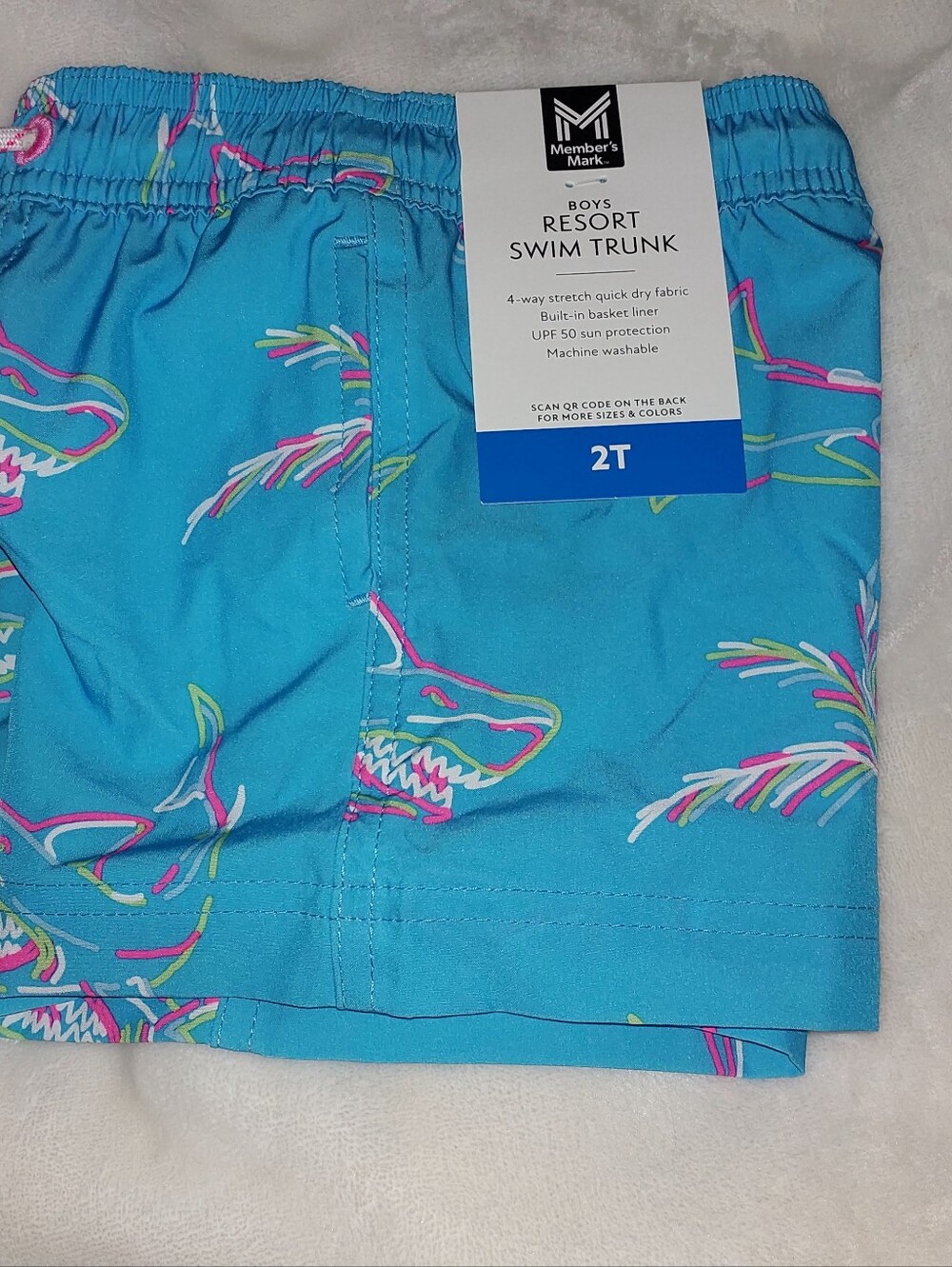 Members Mark Toddler Boys' Turquoise Resort Swim Trunk - 2T